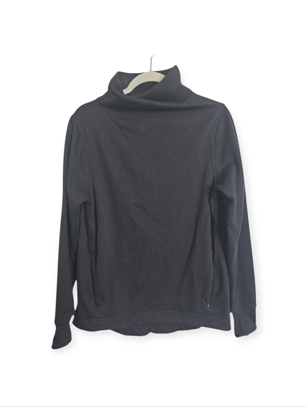 Women's NWOT Athleta Cozy Karma Twist Neck Sweatshirt in black, size medium